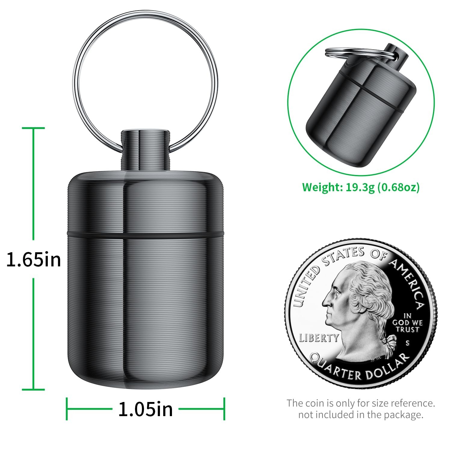 Ear Plug Carrying Case Keychain(2 Pack), Small Waterproof Metal Earplug Case ...