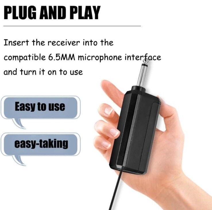 Wireless Microphone, UHF Handheld Microphone Metal Wireless Handheld - Open Box