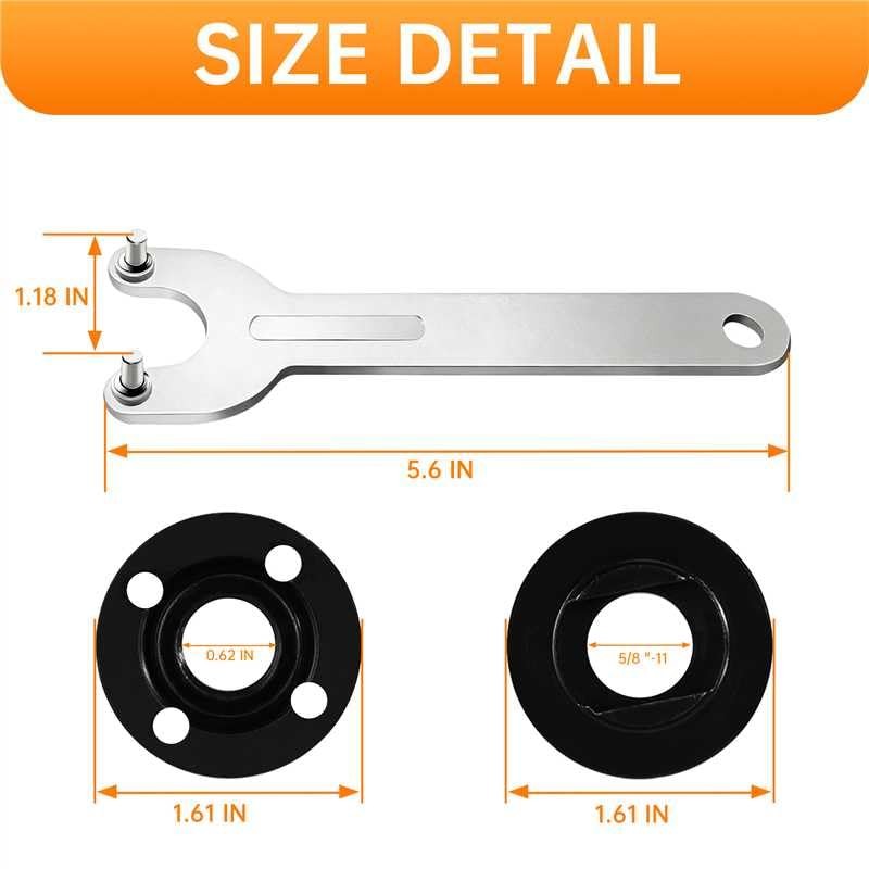 7PCS Angle Grinder Nut Wrench Kit，5/8-11 Flange Metal Lock...