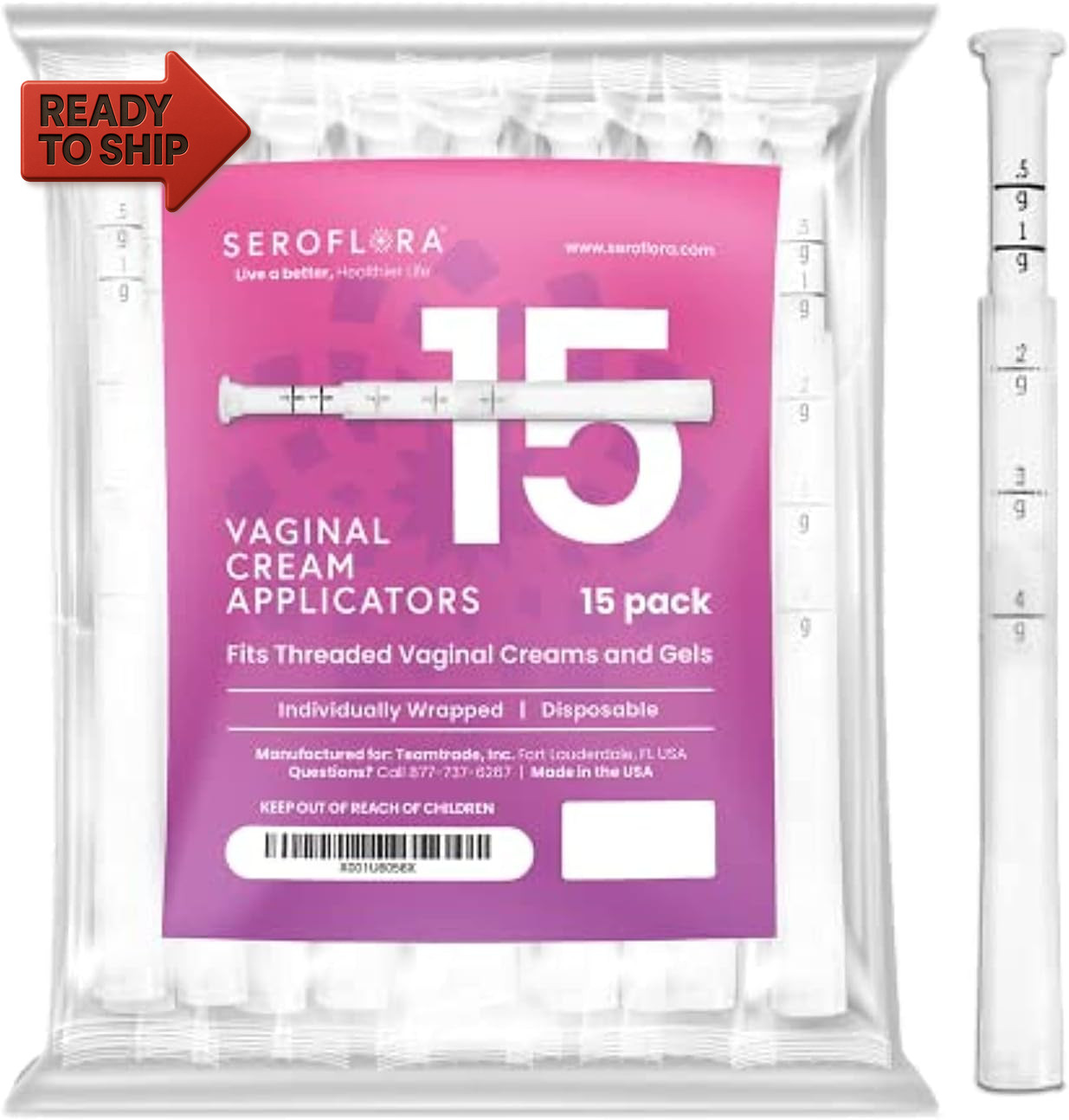Seroflora Disposable Vaginal Cream Applicators - Fits Premarin, Estrace, Presee