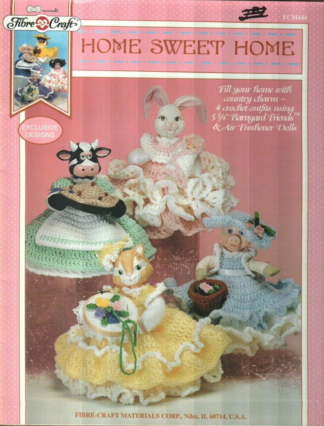 USED HOME SWEET HOME 4 AIR FRESHENER DRESSES HOME DECOR CROCHET PATTERN BOOK