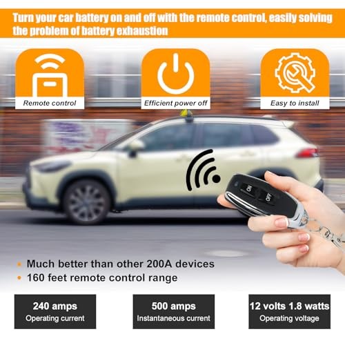 12V 240A Remote Battery Disconnect Switch, Upgrade Remote Kill Switch Prevents