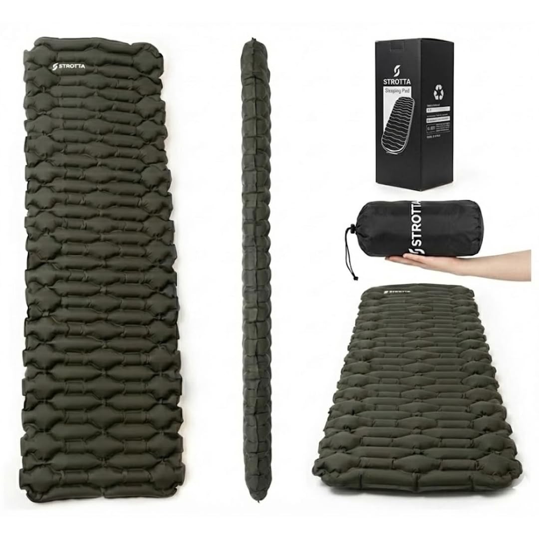Inflatable Sleeping Pad for Camping & Backpacking – Lightweight 2.1” Thick Co...