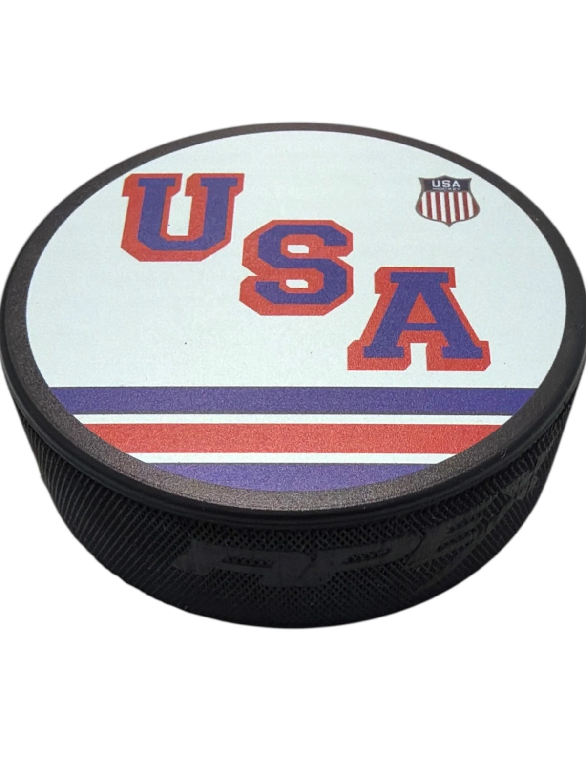 USA Hockey Shield White Jersey Puck