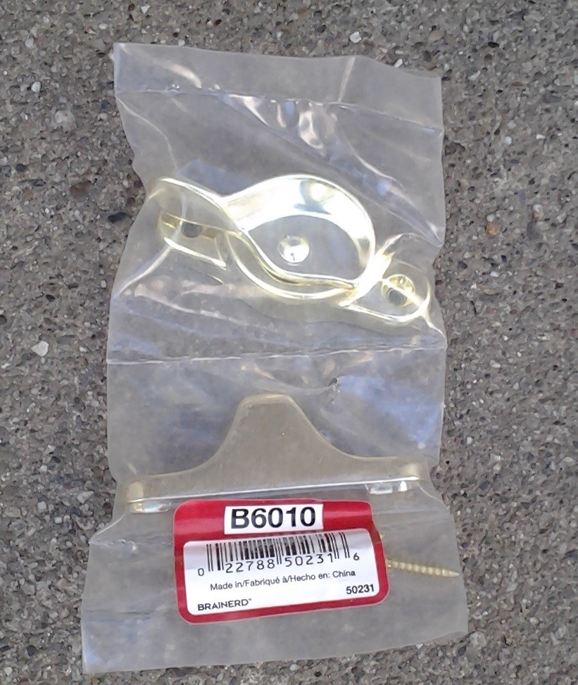 Lot of 2 Brainerd B6010 gold brass Double Hung Window Sash Locks