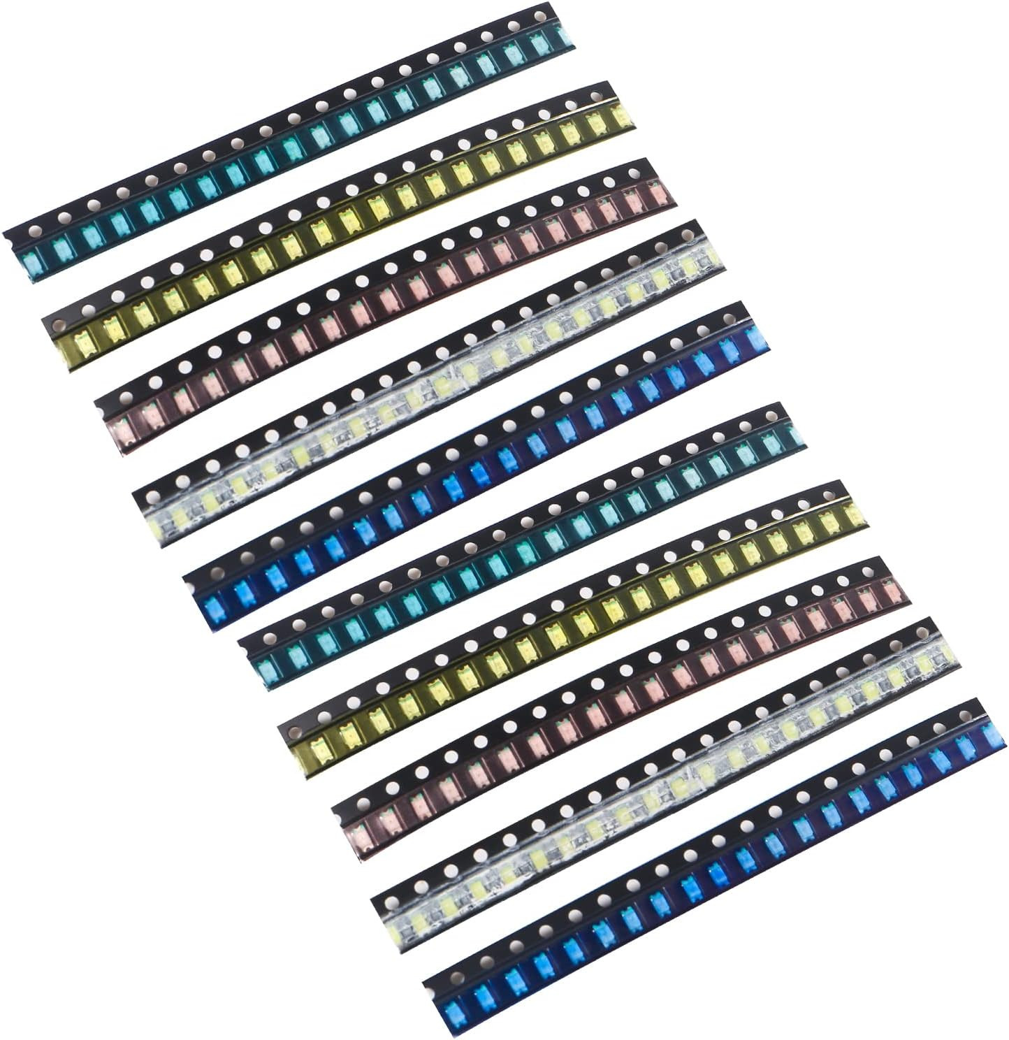 (5 Colors X 40 Pcs = 200 Pcs) 1206 SMD LED Diode Lights Assorted Kit (Mini Chip