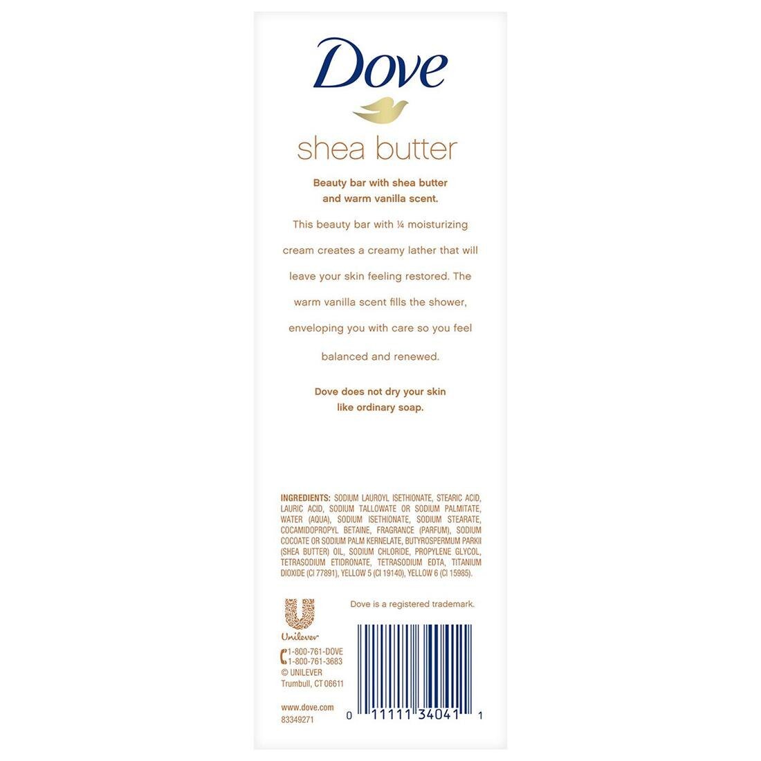 DOVE BAR SOAP SHEA BUTTER, 4.75 oz, 16 Bars