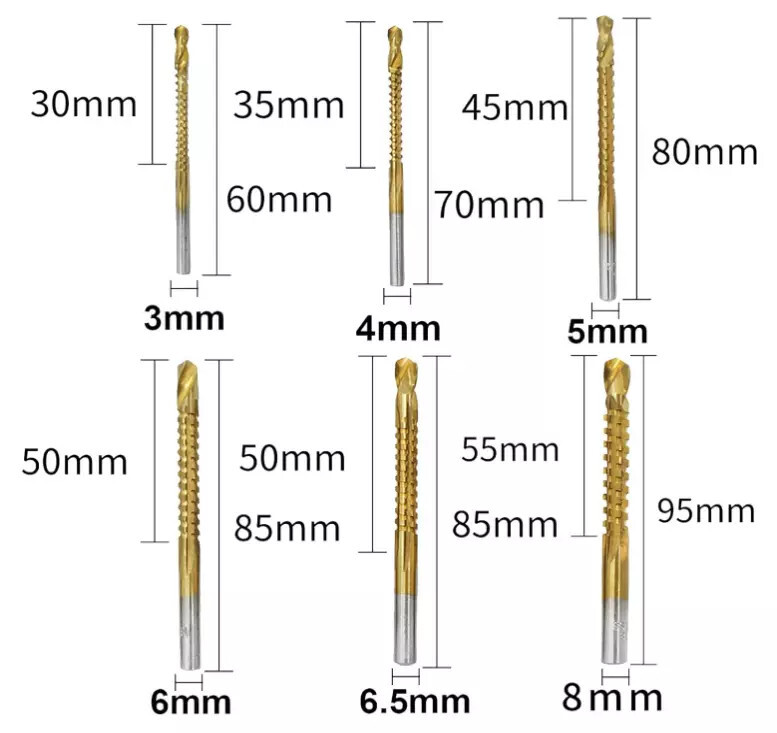 6Pcs Drill Bits Twist Drill Bit Set Power Tool Accessories