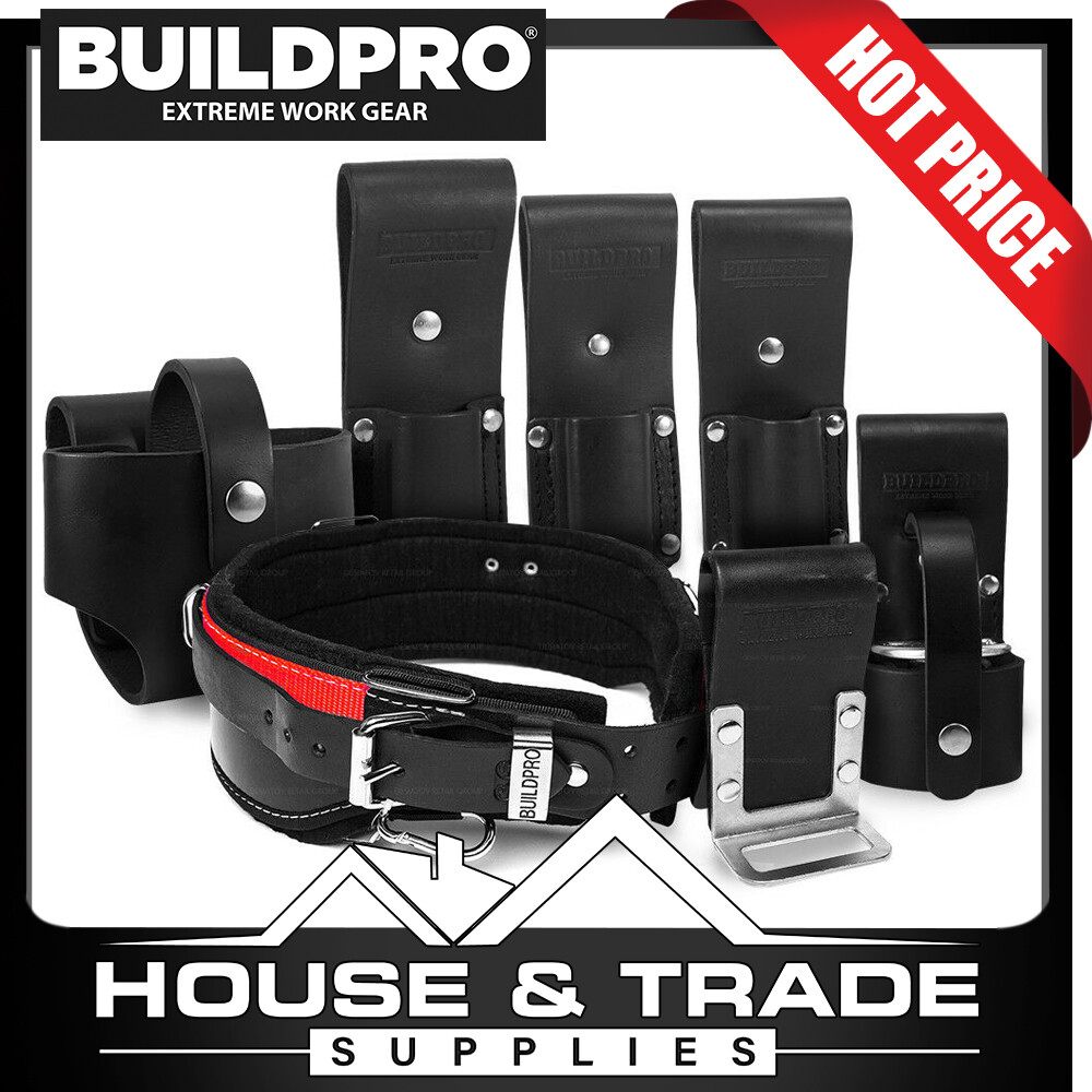 BuildPro Scaffolders Set 7 Piece Leather Heavy Duty Stitching SS