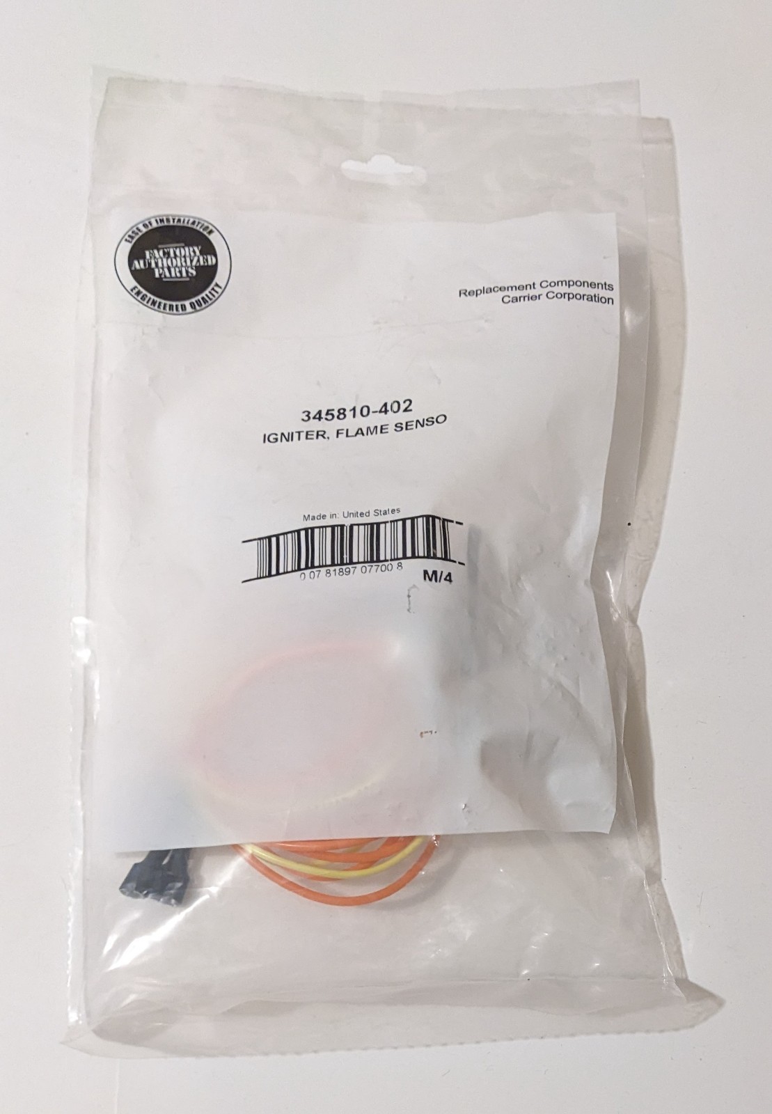 NEW ~ Carrier 345810-402 Igniter Flame Sensor