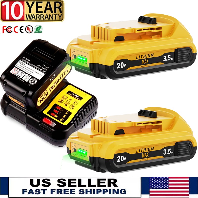 20V 2/3.5Ah For DEWALT DCB201 20 Volt Max Lithium Ion Battery DCB203 or Charger