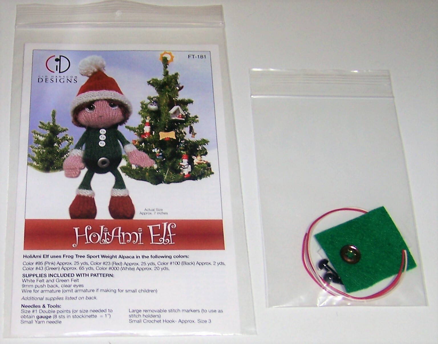 HOLIAMI ELF 7" Doll Knitting Pattern Plus by Cid Hanscom Designs