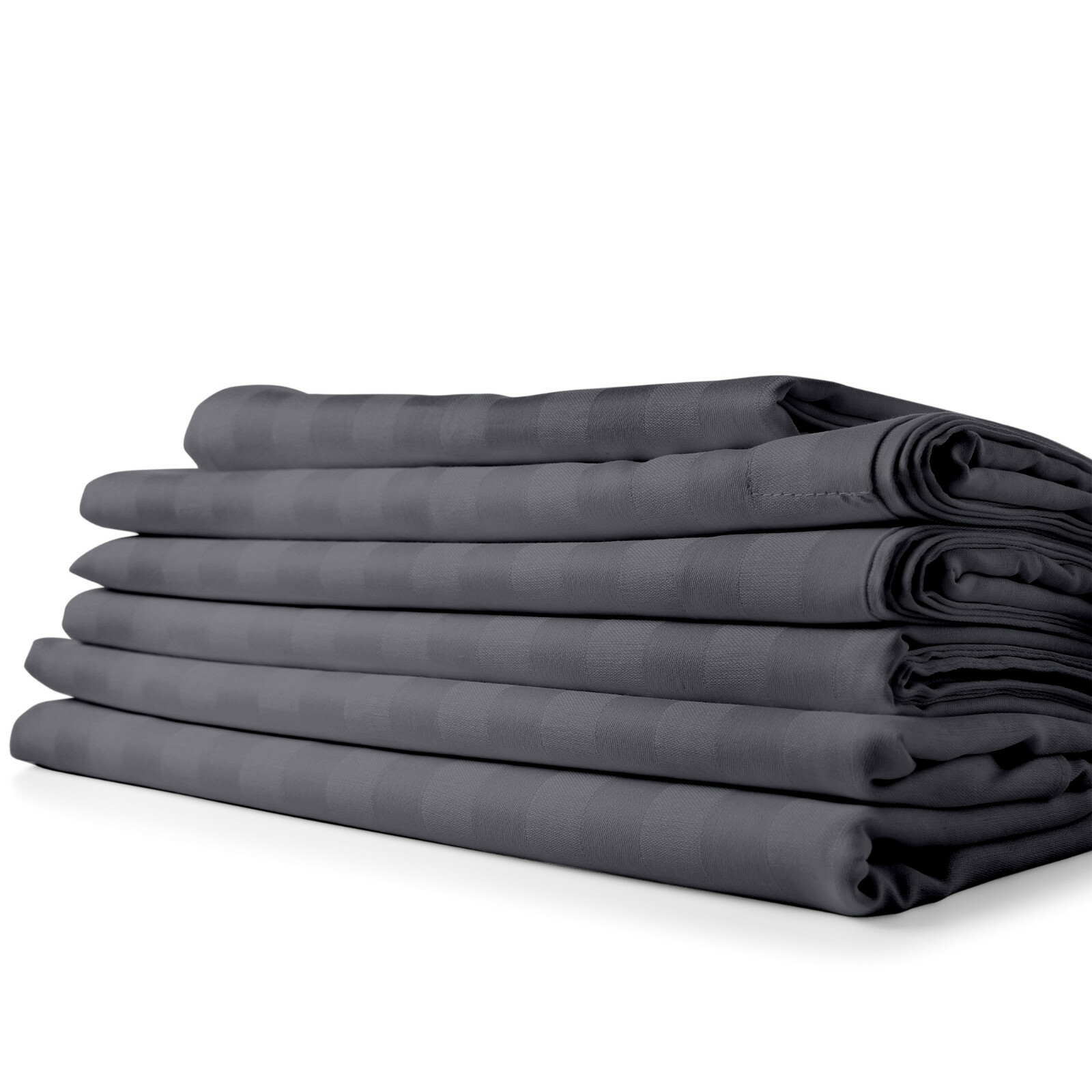 1800 Count Cotton & Bamboo Feel Dobby Striped Sheet Set Deep Pockets 4 Piece Set