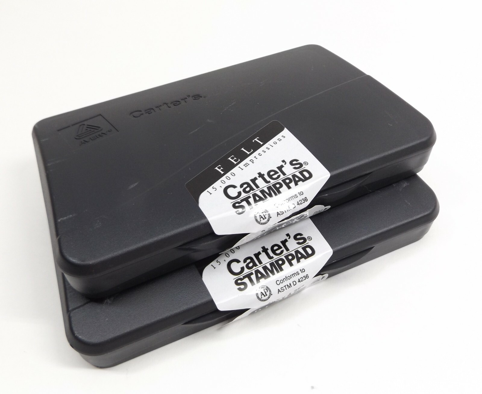 2 Pack Avery 21081 Carters 4-1/2″ x 2-3/4″ Black Pre-Inked Felt Stamp Pad