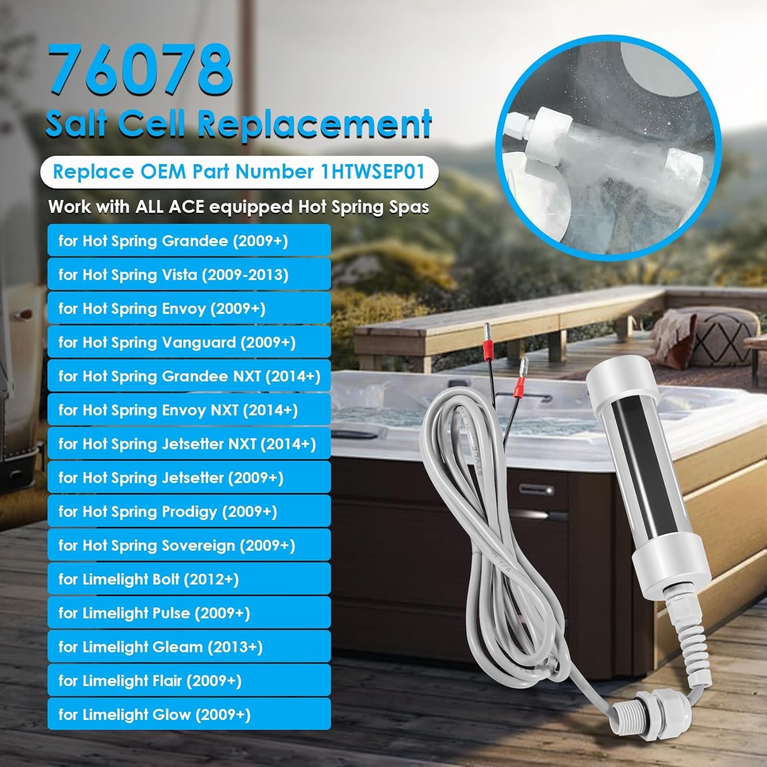 The Scepter Salt Cell Replacement For Hot Spring ACE SYSTEM,P/N 76078