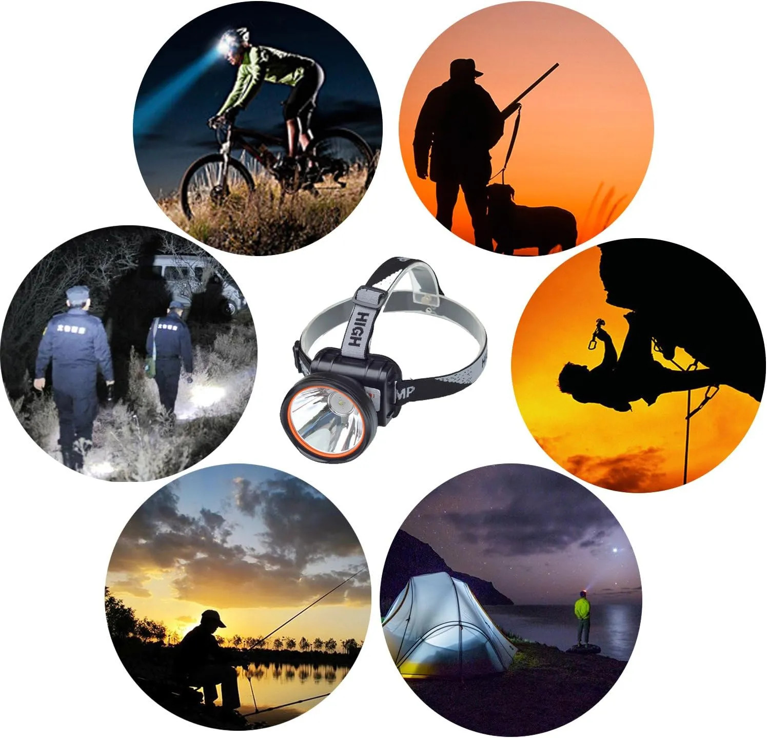 Super Bright LED Rechargeable Headlamp Flashlight For Camping Hiking Mining F...