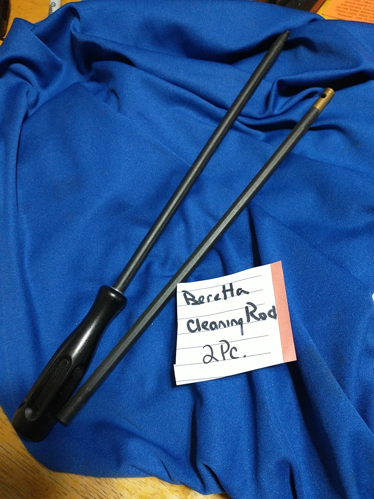 BERETTA CLEANING ROD 2 PC NOS POLYMER / RESIN BRASS TIP 23" TL SPIN HANDLE