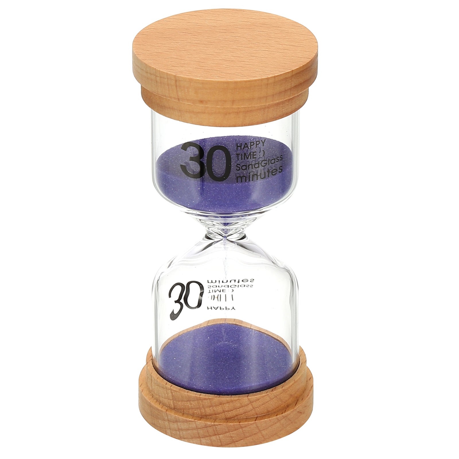 30 Minute Sand Timer, High Borosilicate Glass Wooden Sand Watch, Purple