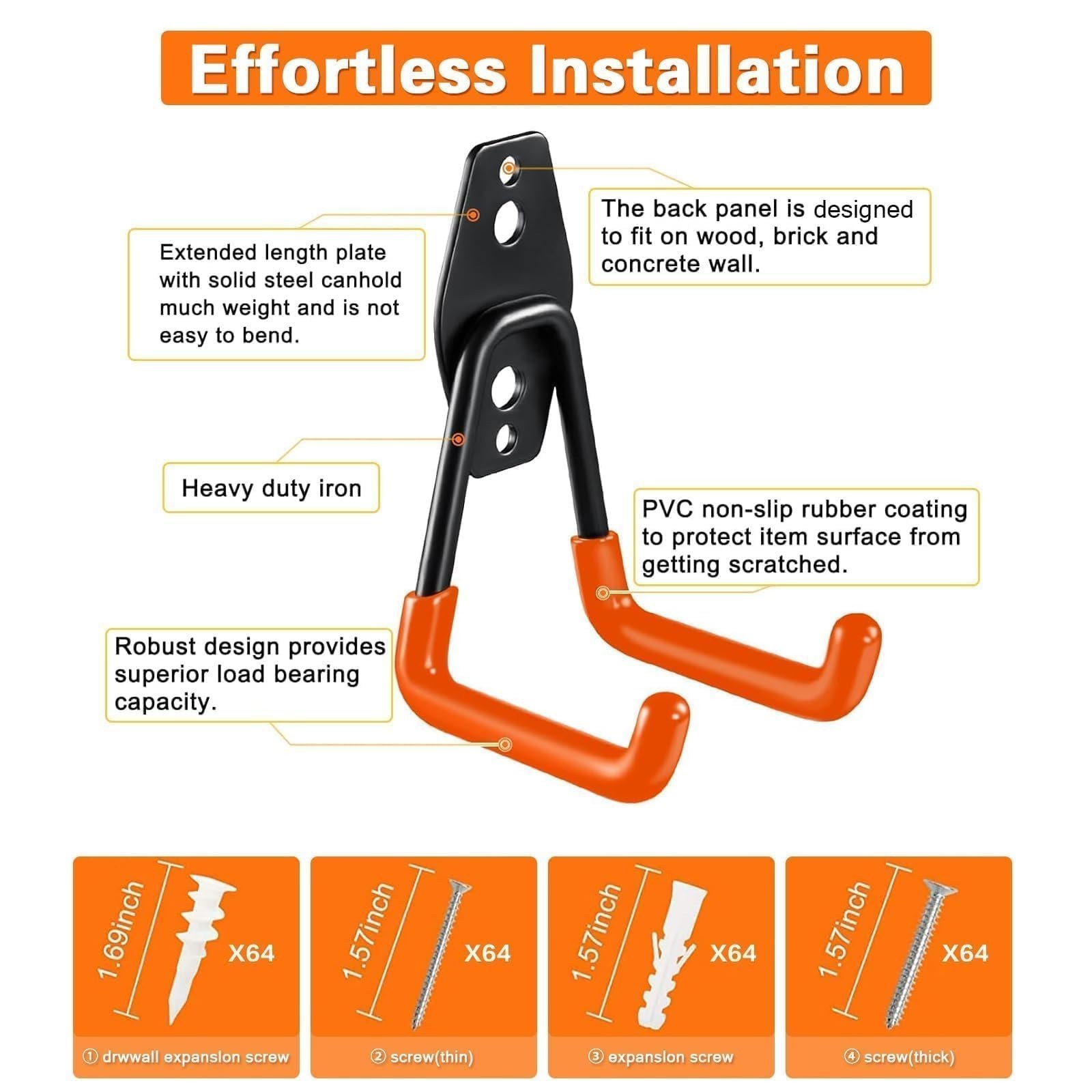 32 Pack Garage Hooks garage organization Steel Heavy Duty Garage Storage Hook...