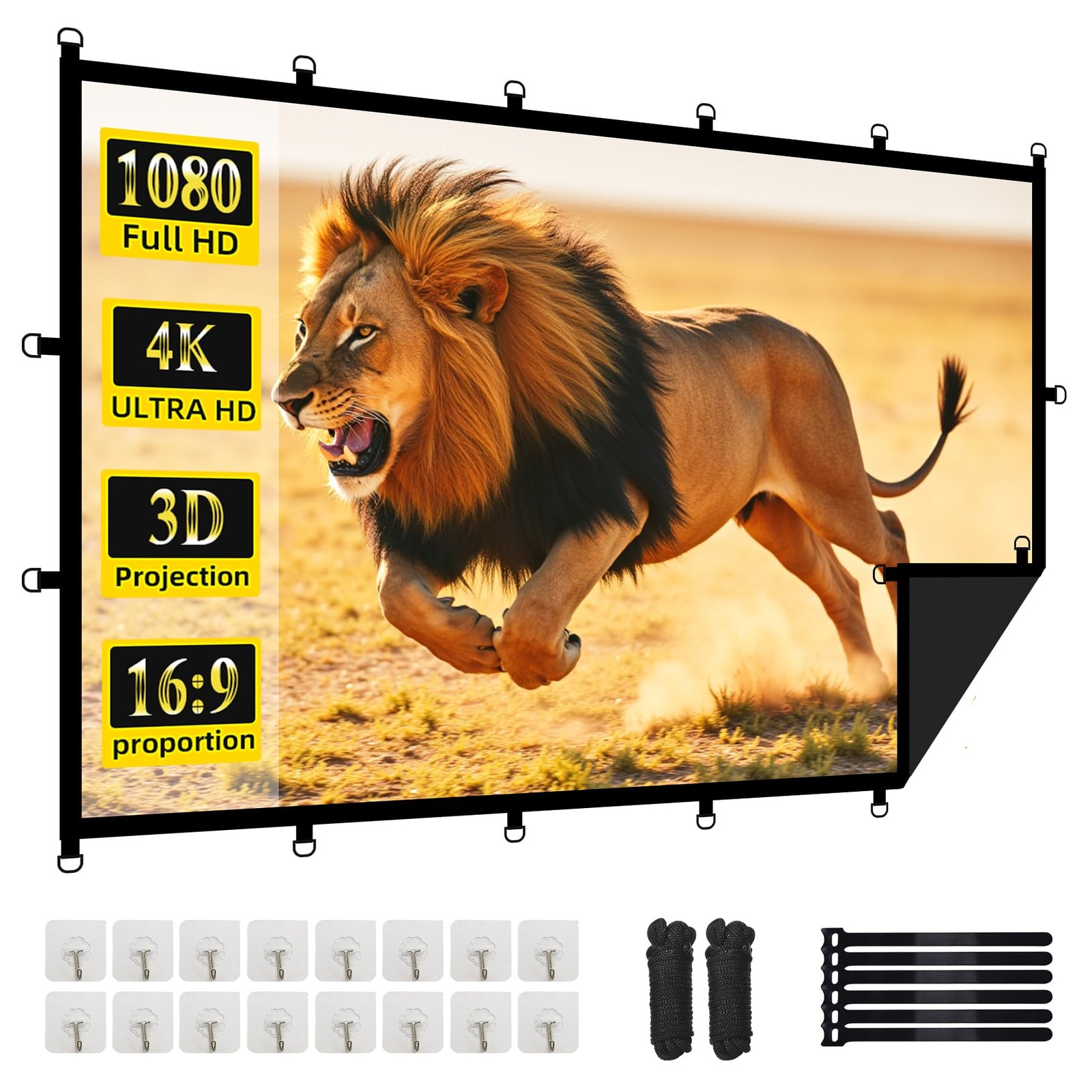 Outdoor Projector Screen, Washable Movie Screen & Foldable Projection Screen ...