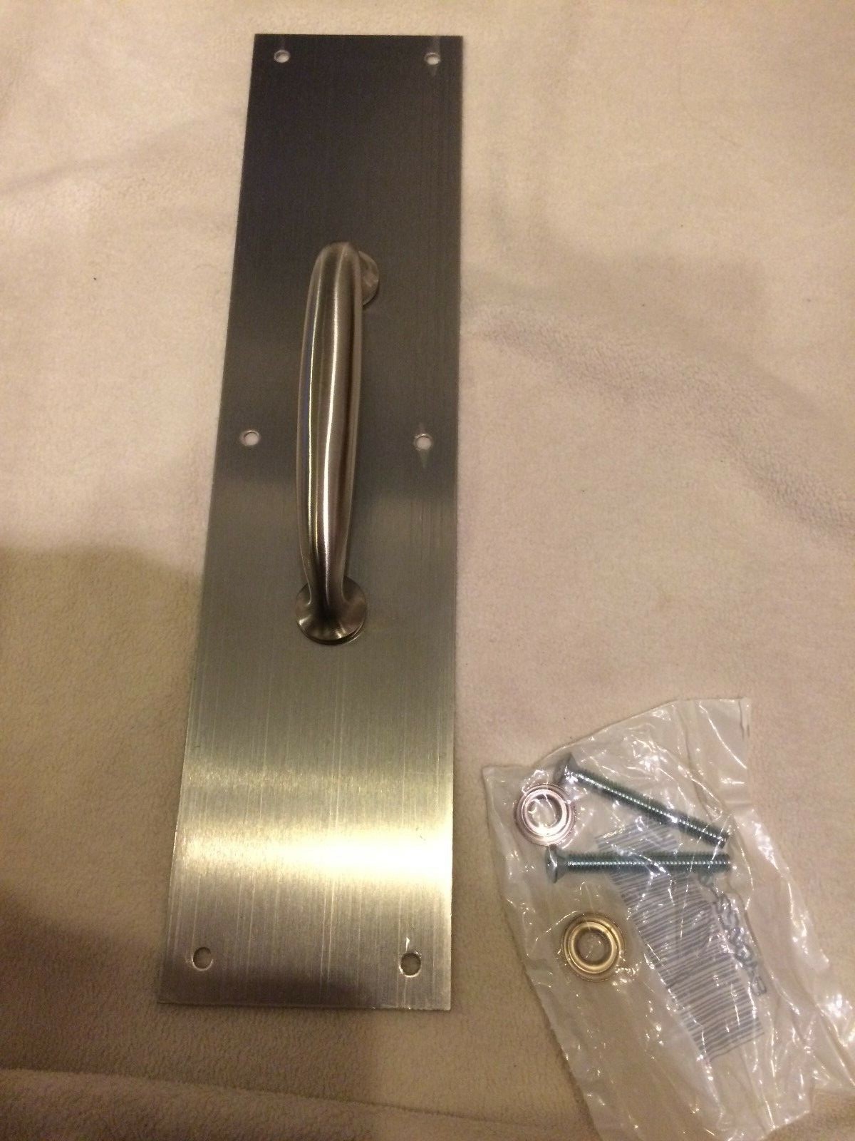 Ives 8311-5, 5" Door Pull - 1" Round Base - 3-1/2" x 15" Plate Stainless Steel