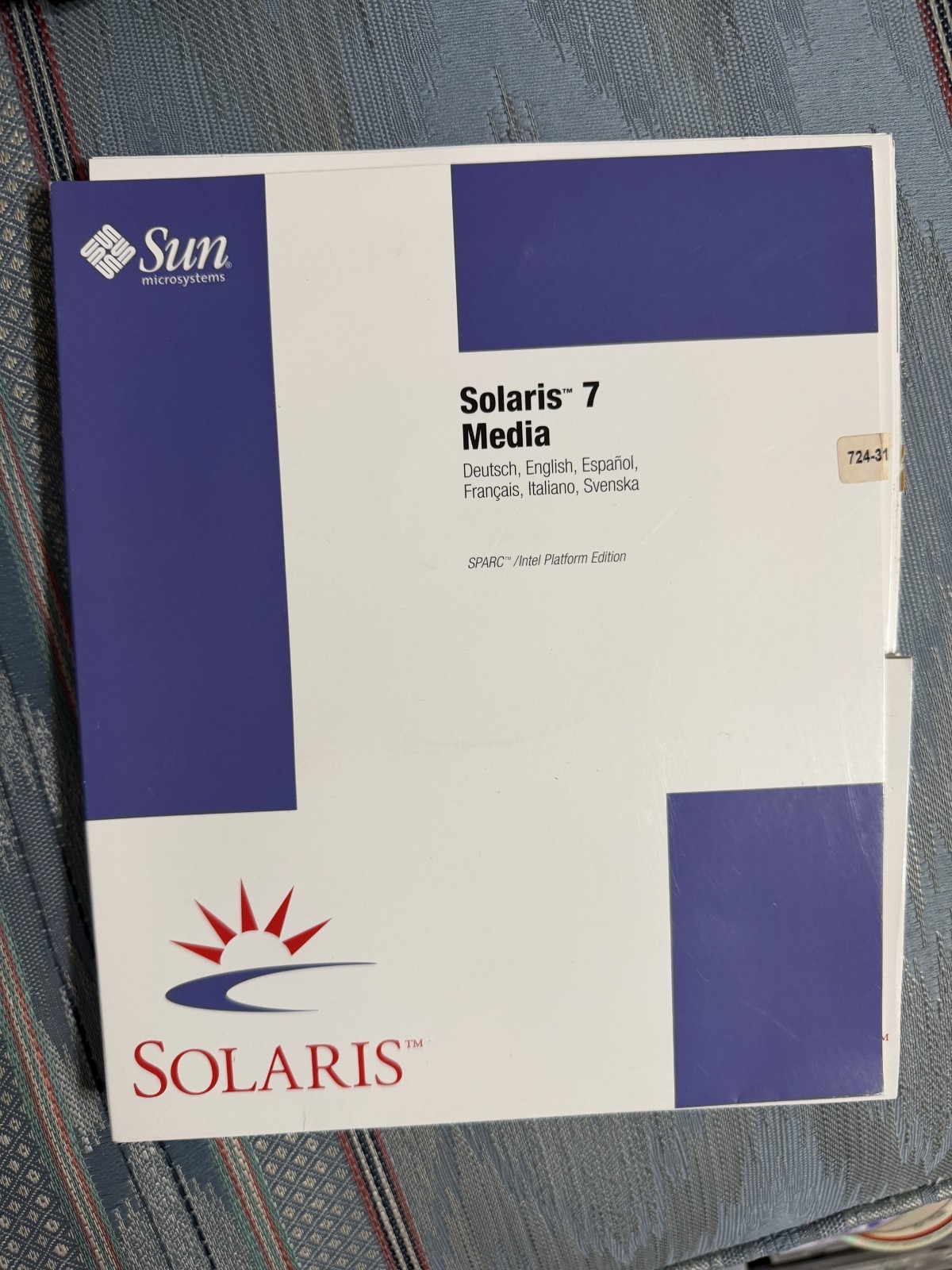 SUN MICROSYSTEMS SOLARIS 7 MEDIA OPERATING SYSTEM P/N 724-3144-01