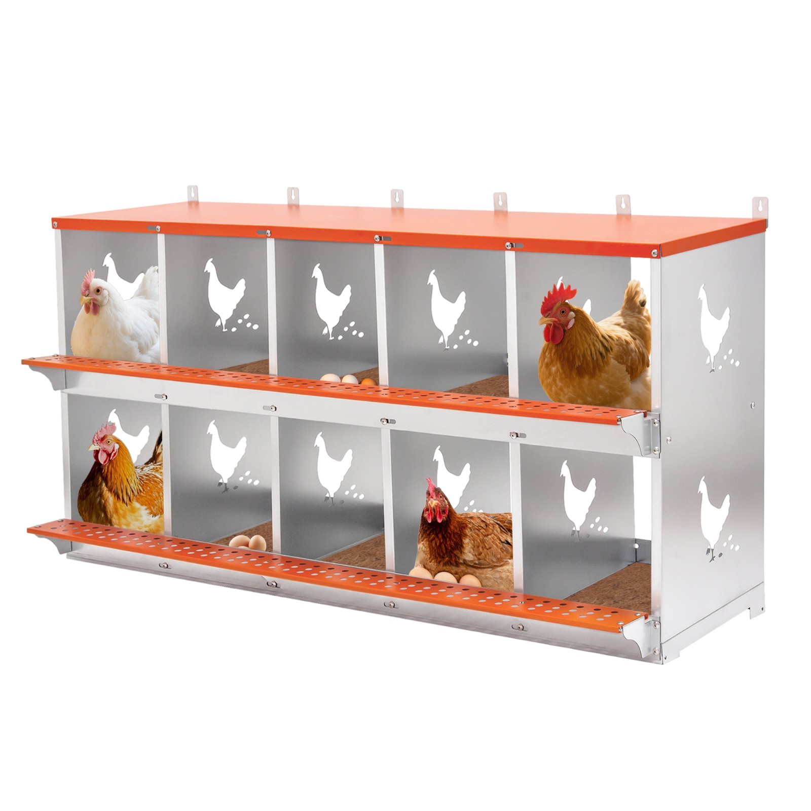 3/4/6/8/10 Holes Chicken Nesting Box Metal Chicken Egg Laying Nest Box