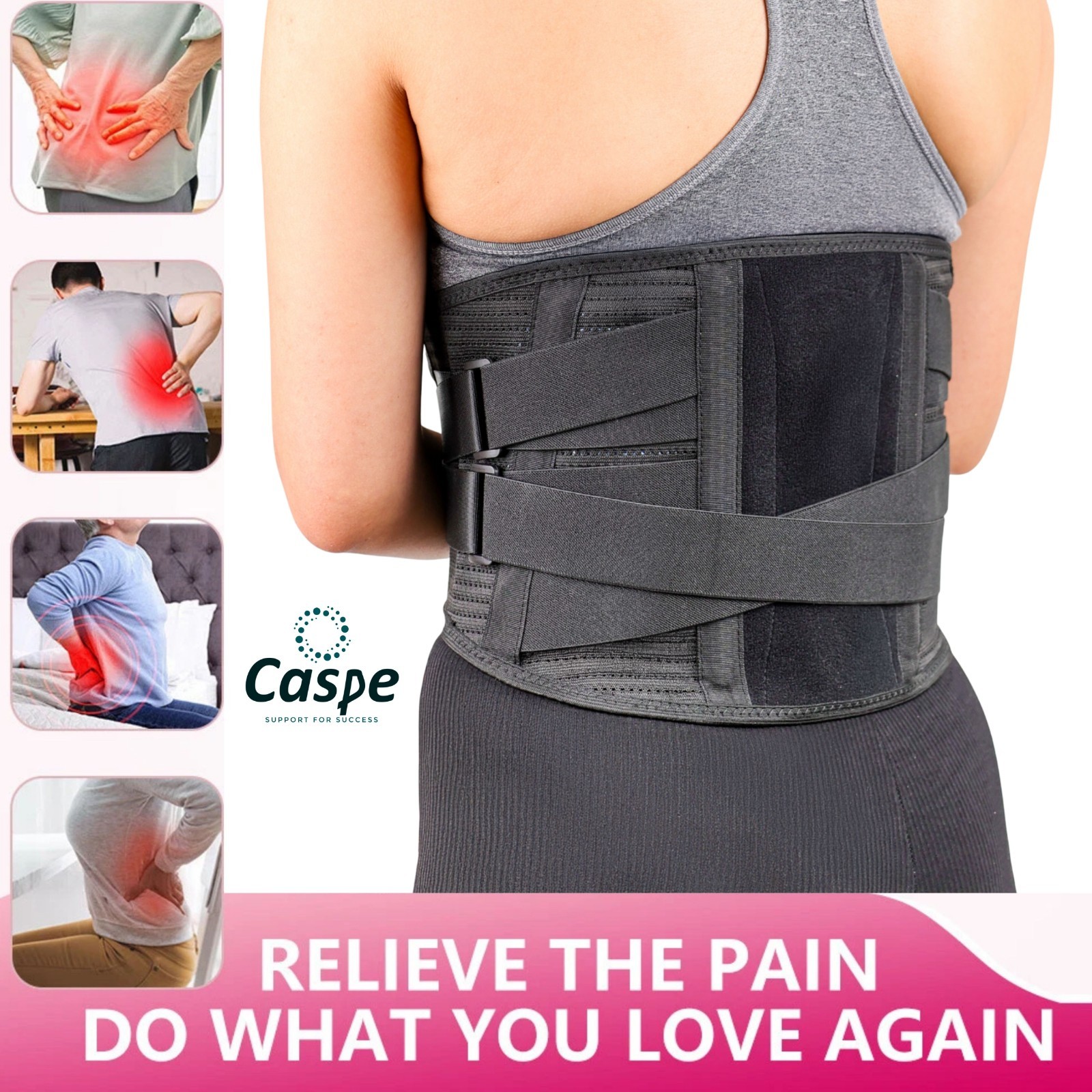Back Brace for Lower Back Pain Relief Lumbar Support Belt for Sciatica Men/Women