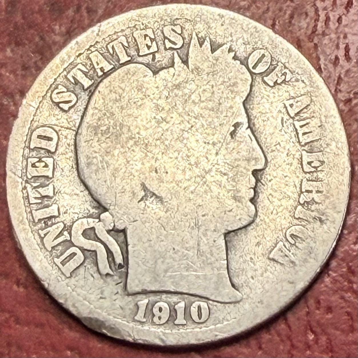 1910 Barber Dime. Free Shipping