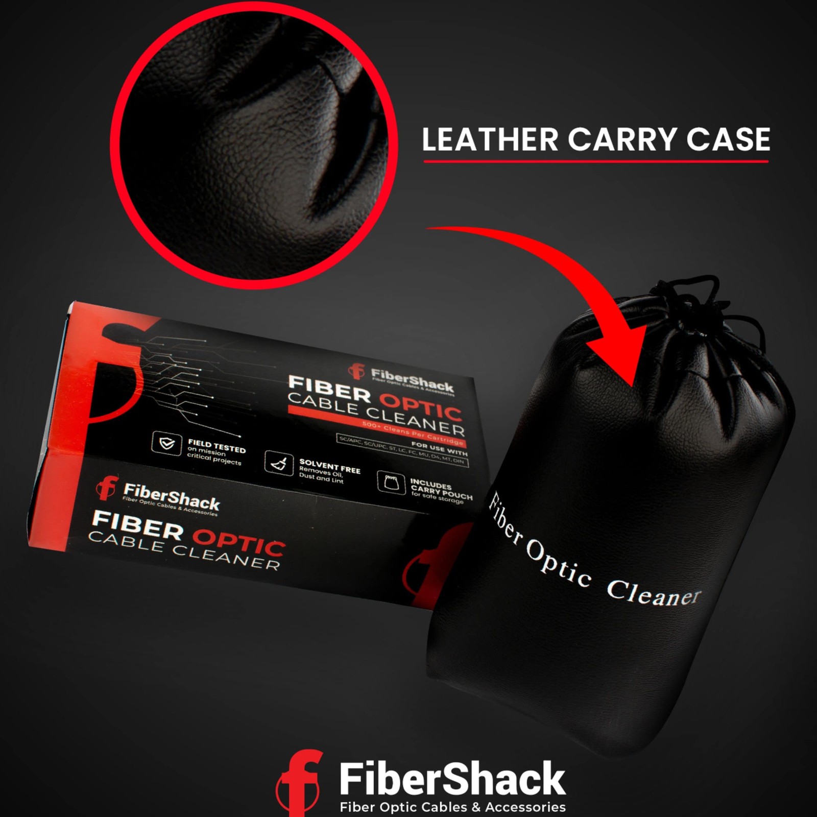 Fibershack fiber optic cleaning box 1.25/2.5mm