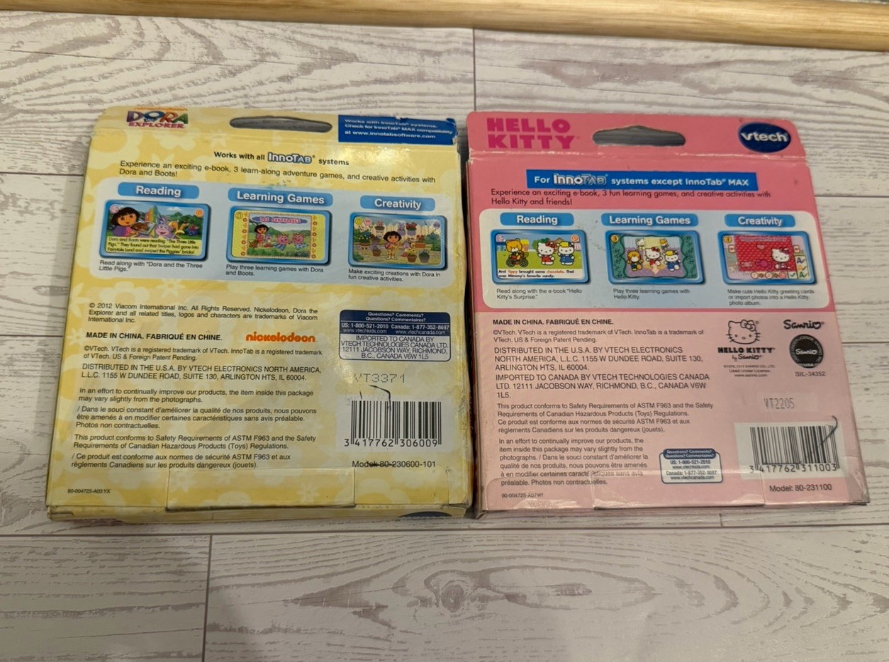 Vtech InnoTab Games New - Dora & Hello Kitty Ebooks Games Memory Educational
