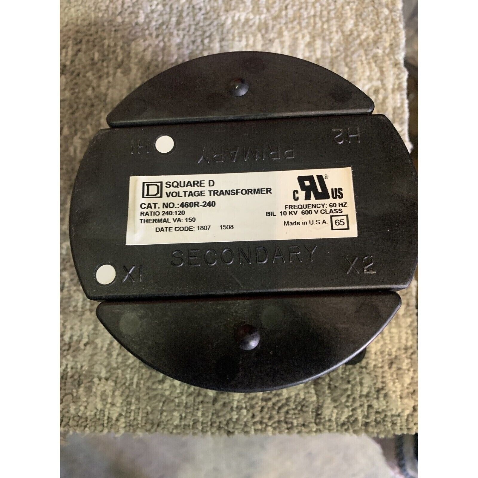 Square D Voltage Transformer CAT. NO. 460R-240 New