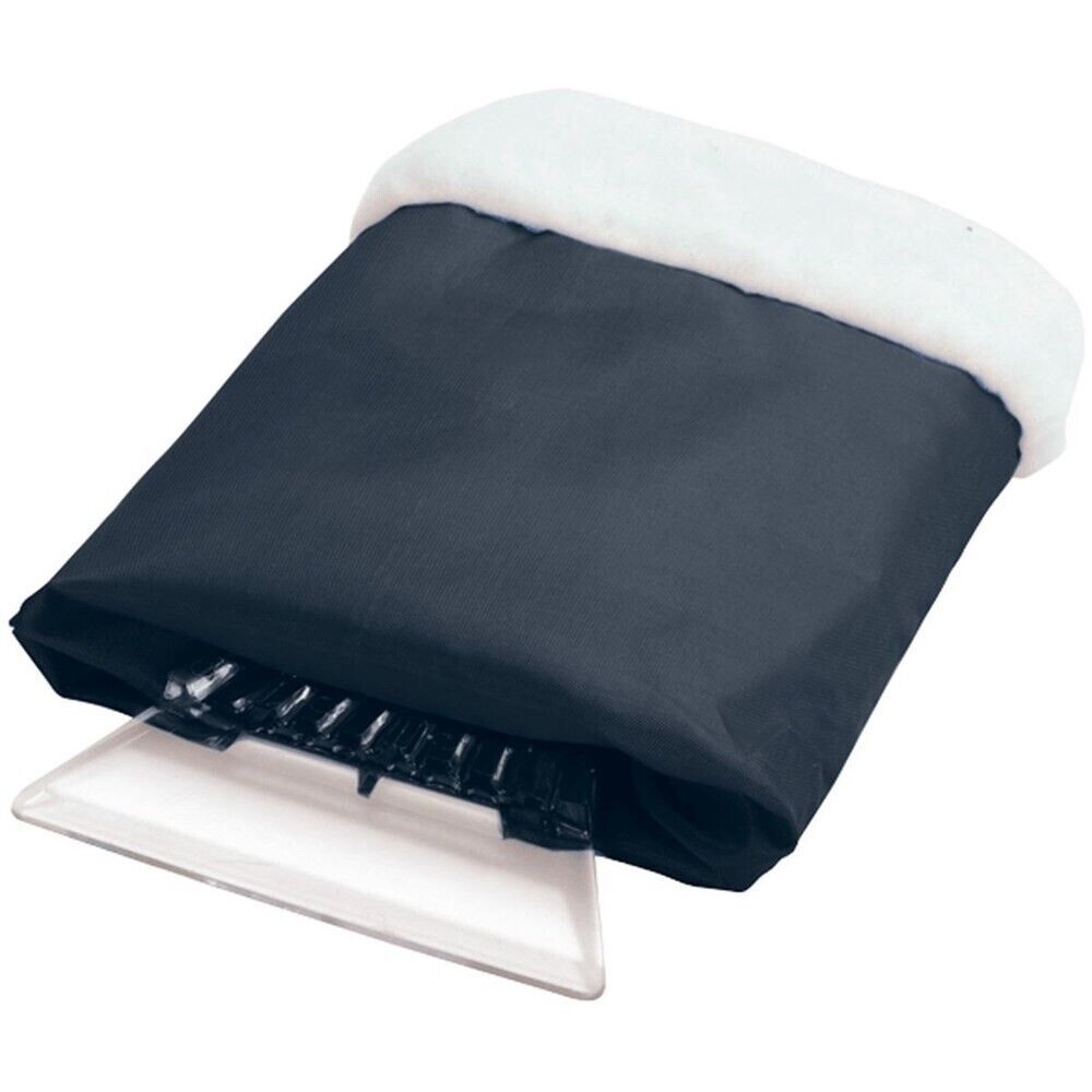 Car Window Windscreen Ice Scraper Snow Frost Remover Glove Warm Fleece Mitt