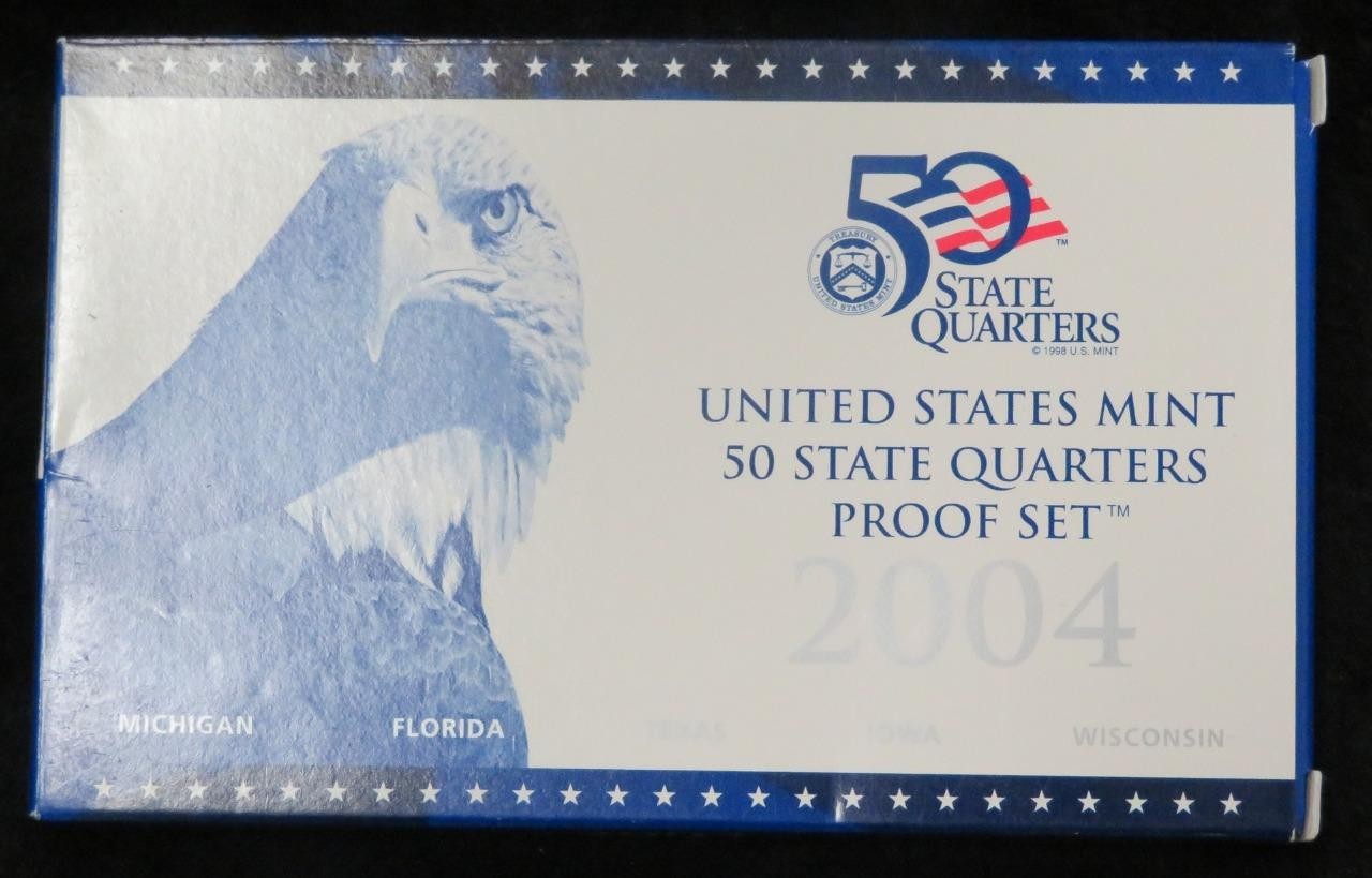 2004-S United States Mint Proof Quarter Set * Proof * 5 Coins * Box & COA