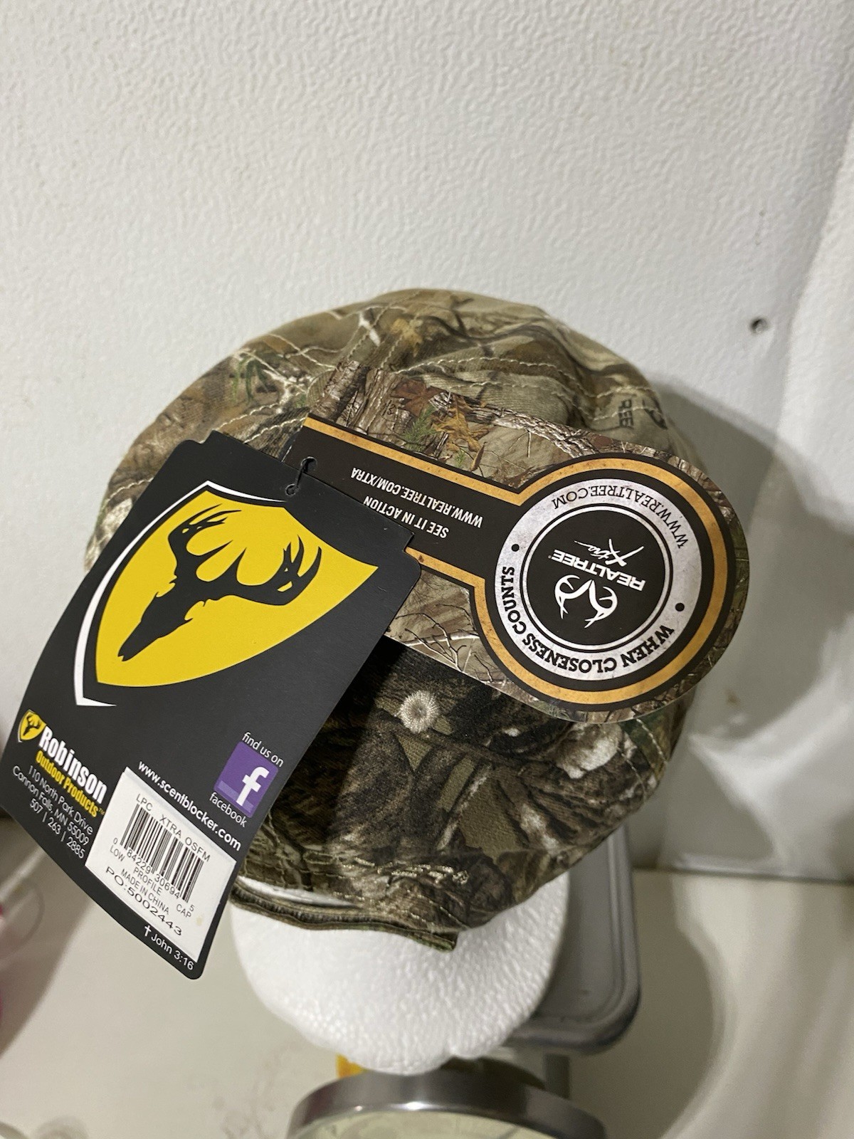 Realtree Scent Blocker distressed camo OSFM cap hat NEW