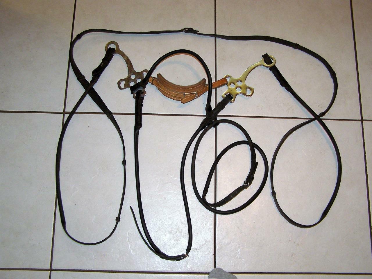 Vintage Euro American Saddler EAS Tack Leather Horse Bridle, Reins GUC