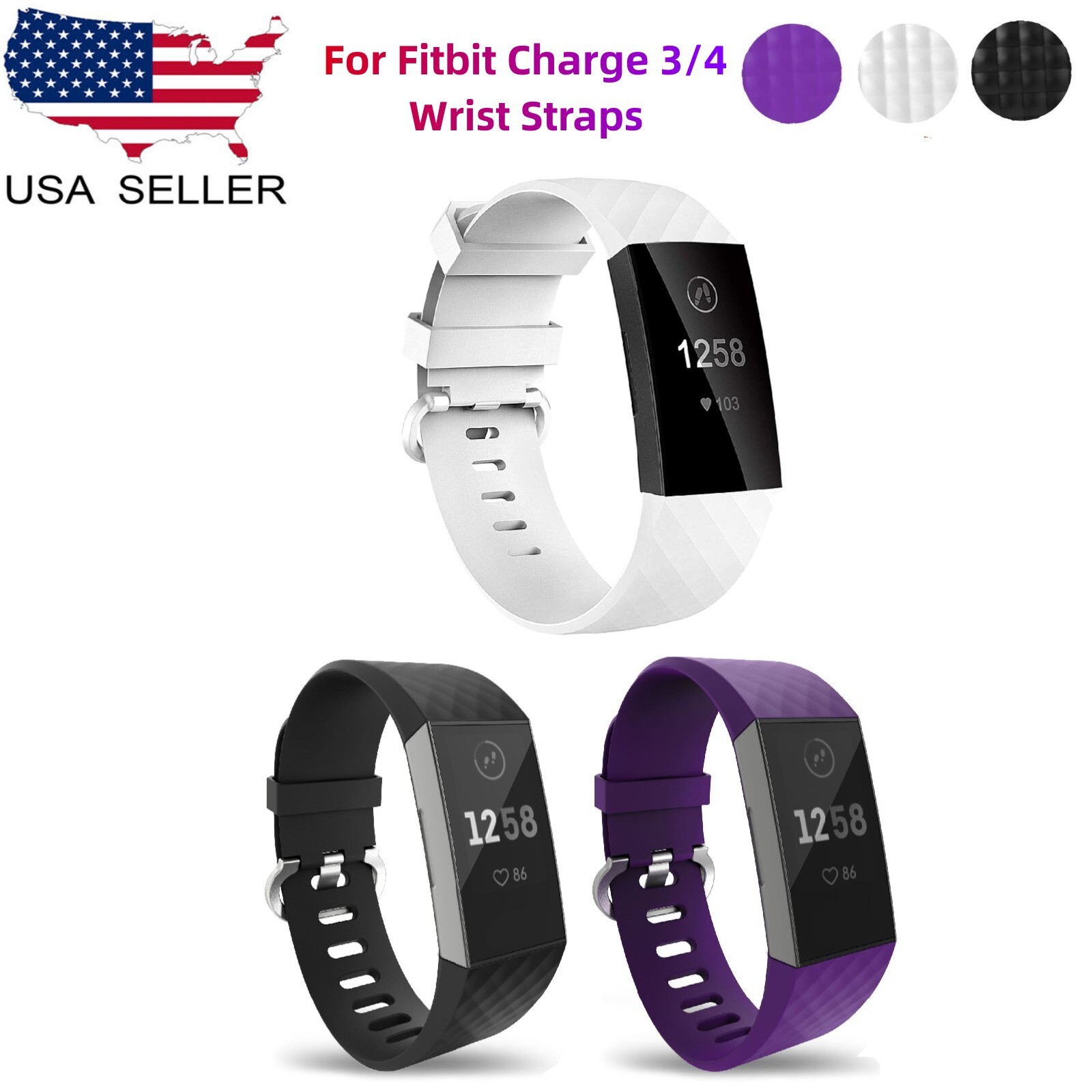 For Fitbit Charge 3/4 Wrist Straps Wristband Replacement Accessory Watch Band US