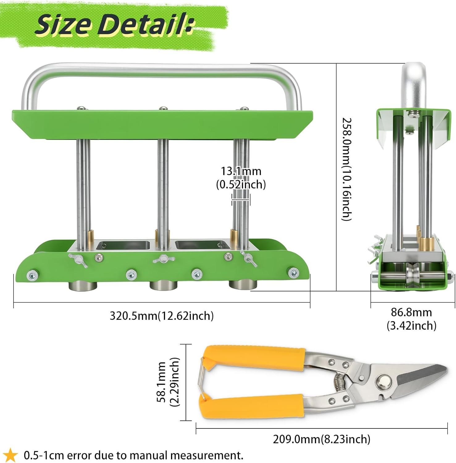 Metal Bending Tool Standing Seam Roofing Tool Edge Bead Roller & Tin Snips GREEN