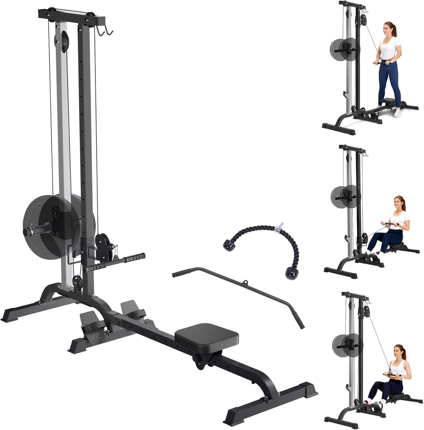 2in1 Rowing & Cable Machine ,LAT Pull Down & Low Row Cable Machine for Home Gym