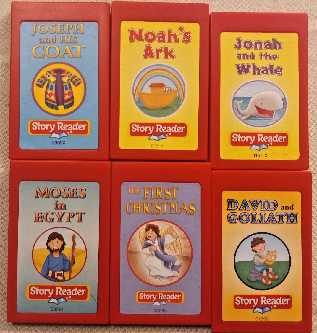 6 Story Reader Cartridges -Church - Joseph, Noah, Jonah, Moses, David, Christmas