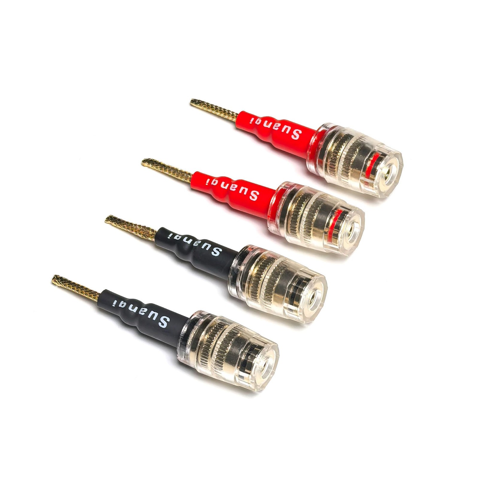 Flex Pin Banana Plugs to 4mm Female Jack Adapter for Amplifier Speaker Systems