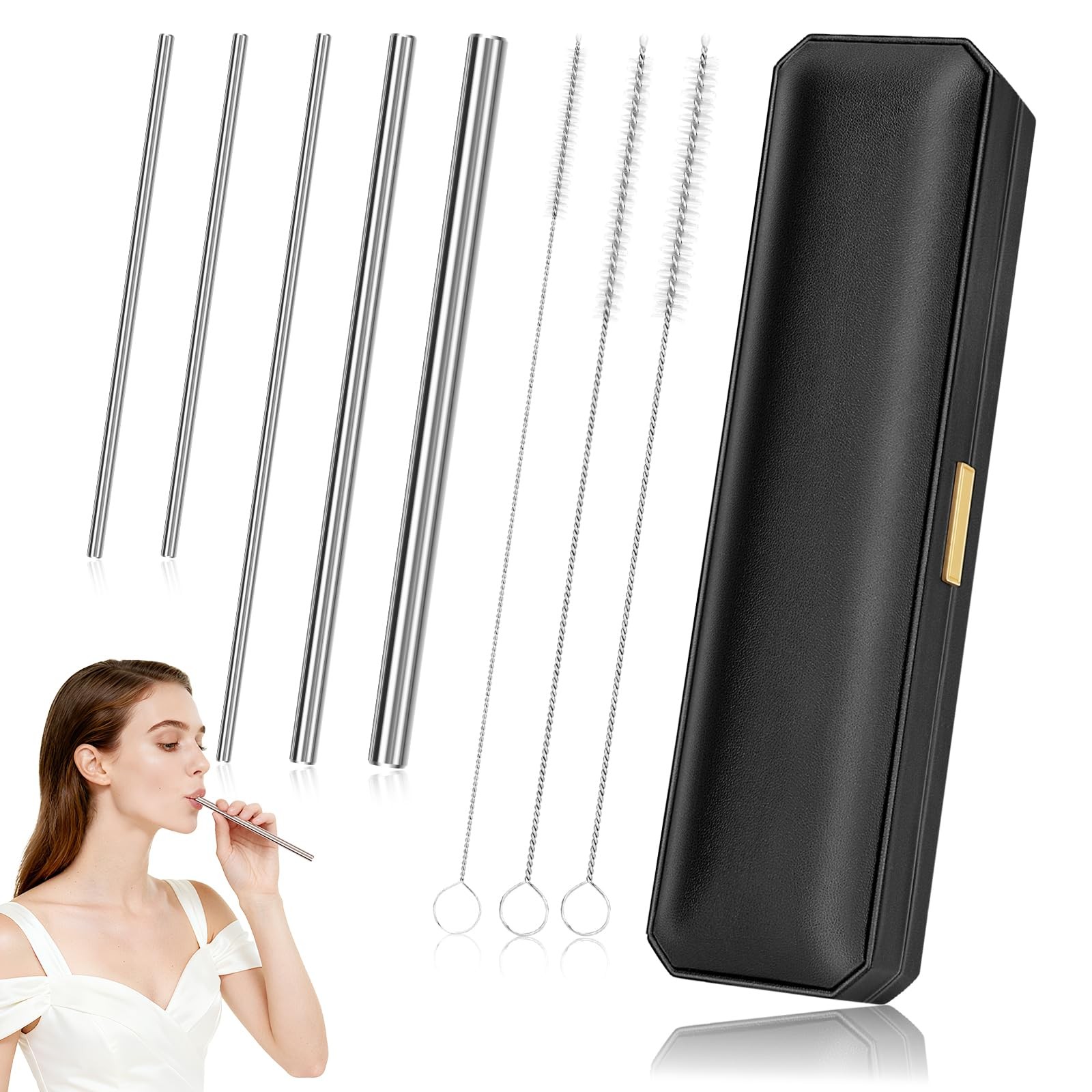 Singing Straw Tool Set Stainless Steel Vocal Training Aid for Voice