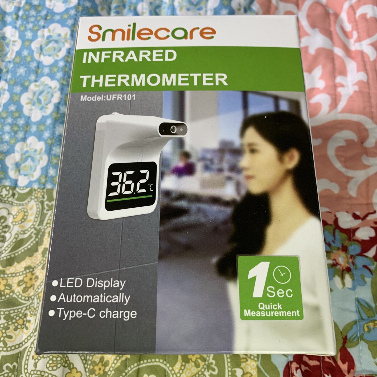 Wall Mounted Infared Rapid Thermometer SmileCare Automatic Ditgital Non-Contact
