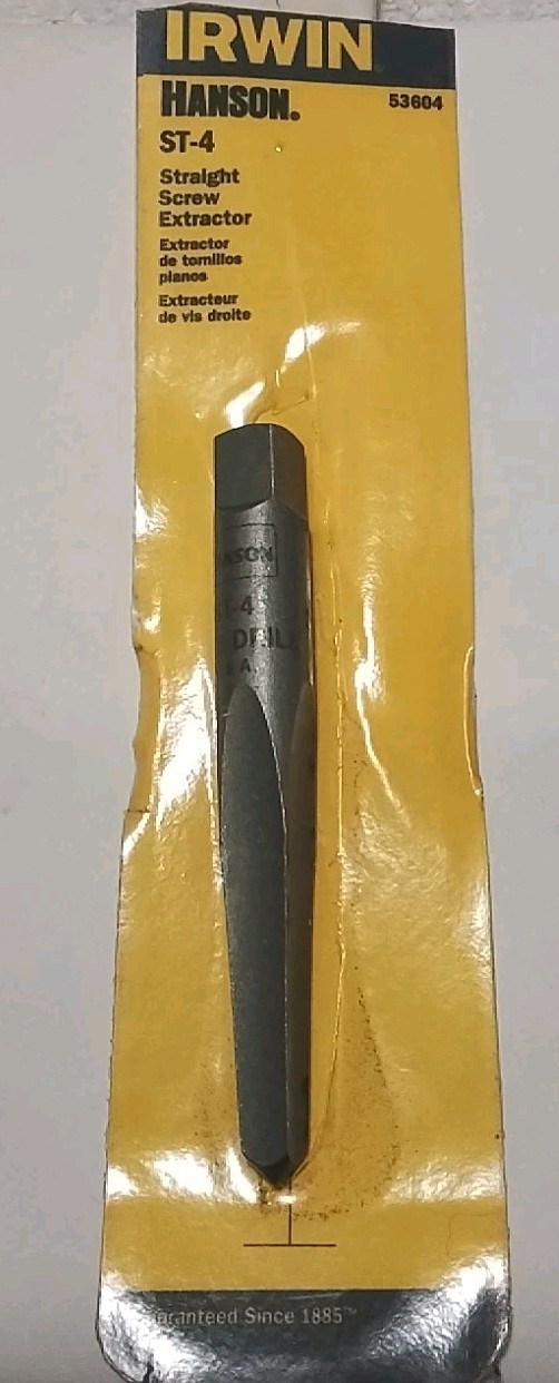 IRWIN-HANSON 53604 ST-4 #4 STRAIGHT SCREW EXTRACTOR USA 🇺🇸