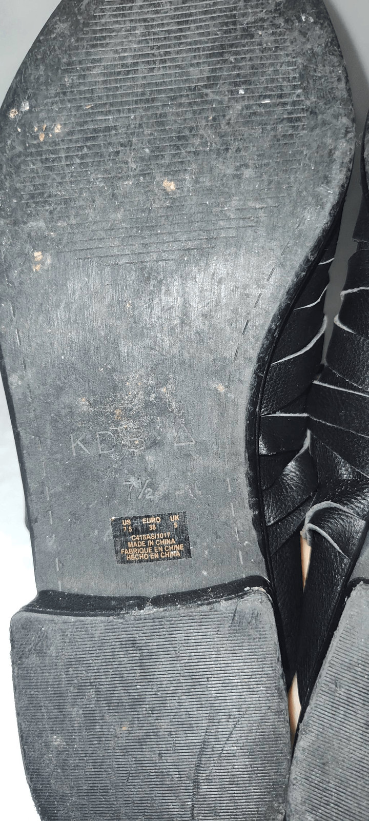 KDB Kelsi Dagger Womens Leather Slides, Black, Size 7.5