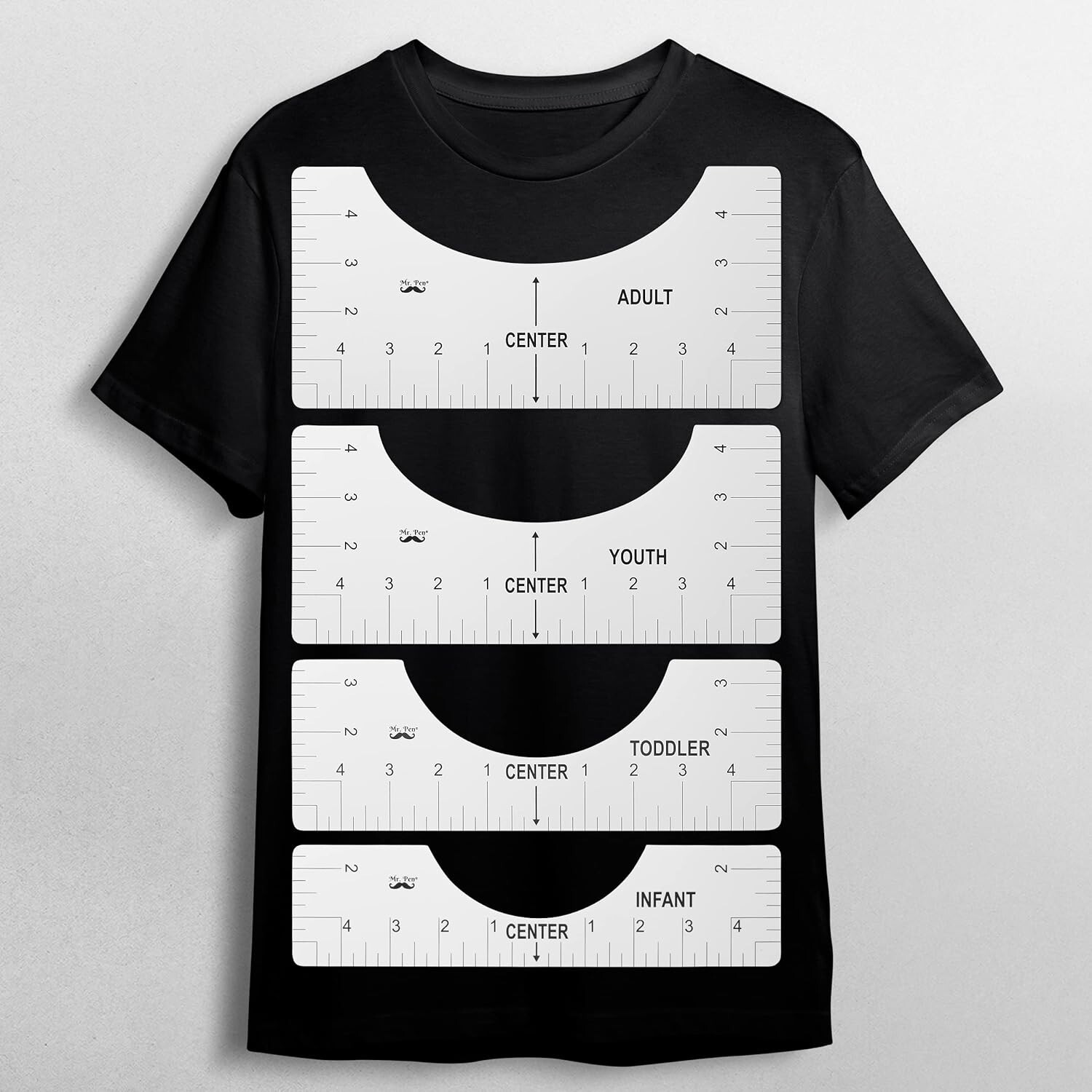 8 PCs (2x 4 Pcs) T-Shirt Alignment Tool Ruler Guide Clothing Centering Design