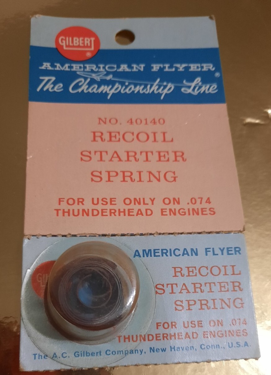 A.C. Gilbert N.o.s .074 Engine Starter Spring American Flyer Control line 40140
