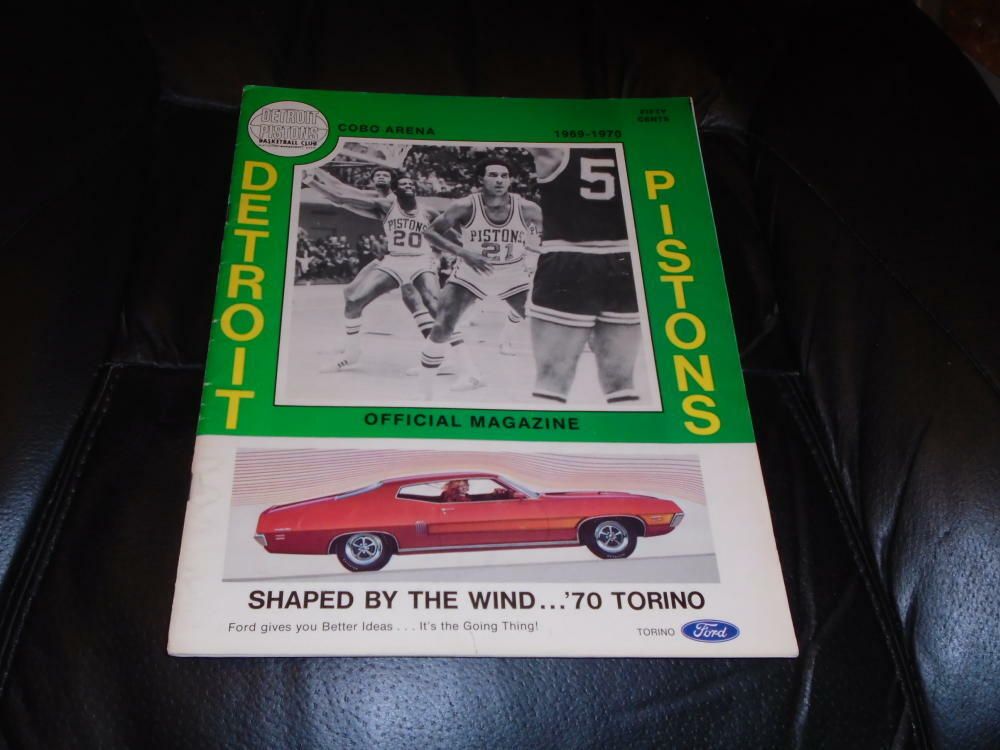 1969 1970 DETROIT PISTONS NBA BASKETBALL PROGRAM EX-MINT