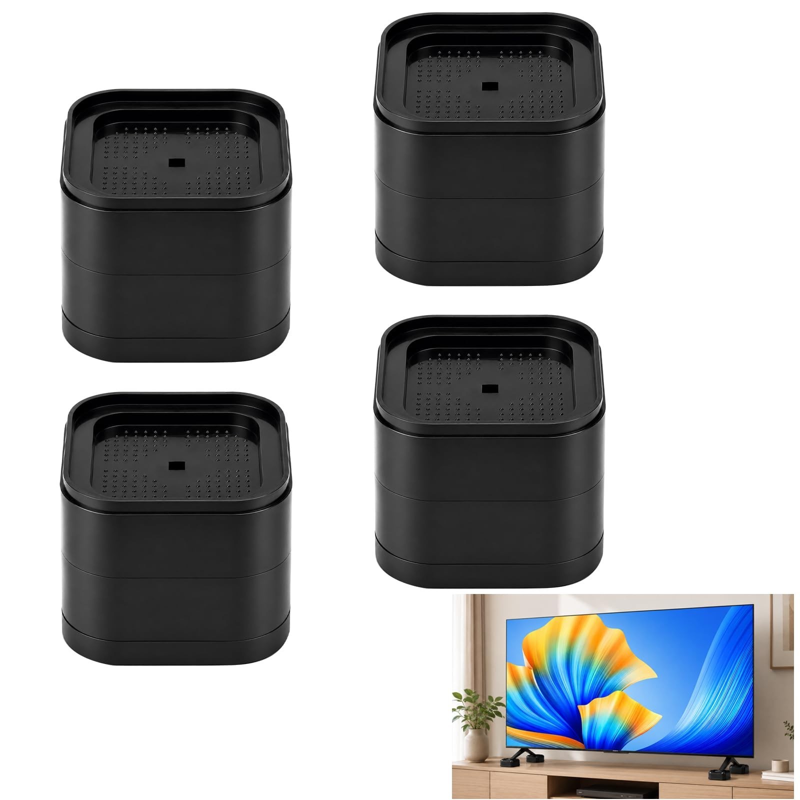 8 Pcs Heavy Duty Stackable TV Riser Blocks, Adjustable 1.4" to 2.4" Height, 100