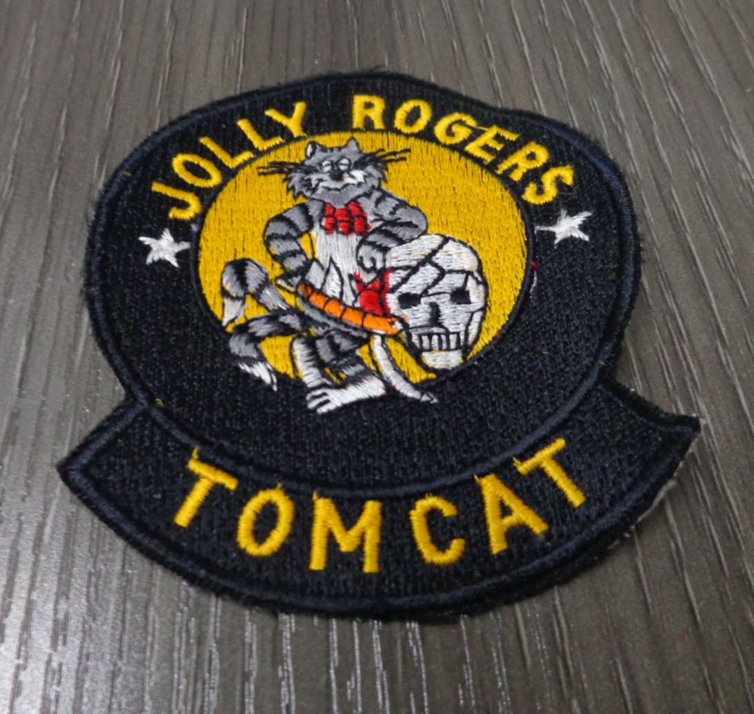 U.S. NAVY JOLLY ROGERS GRUMMAN F-14 TOMCAT FIGHTER AIRCRAFT PATCH NOS